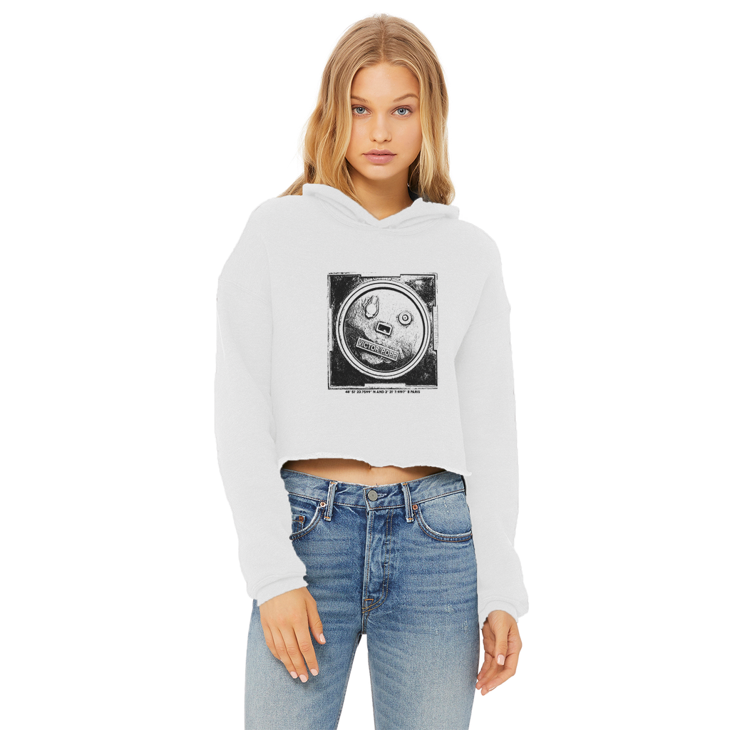 Paris_01 Ladies Cropped Raw Edge Hoodie