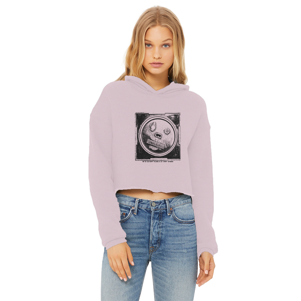 Paris_01 Ladies Cropped Raw Edge Hoodie