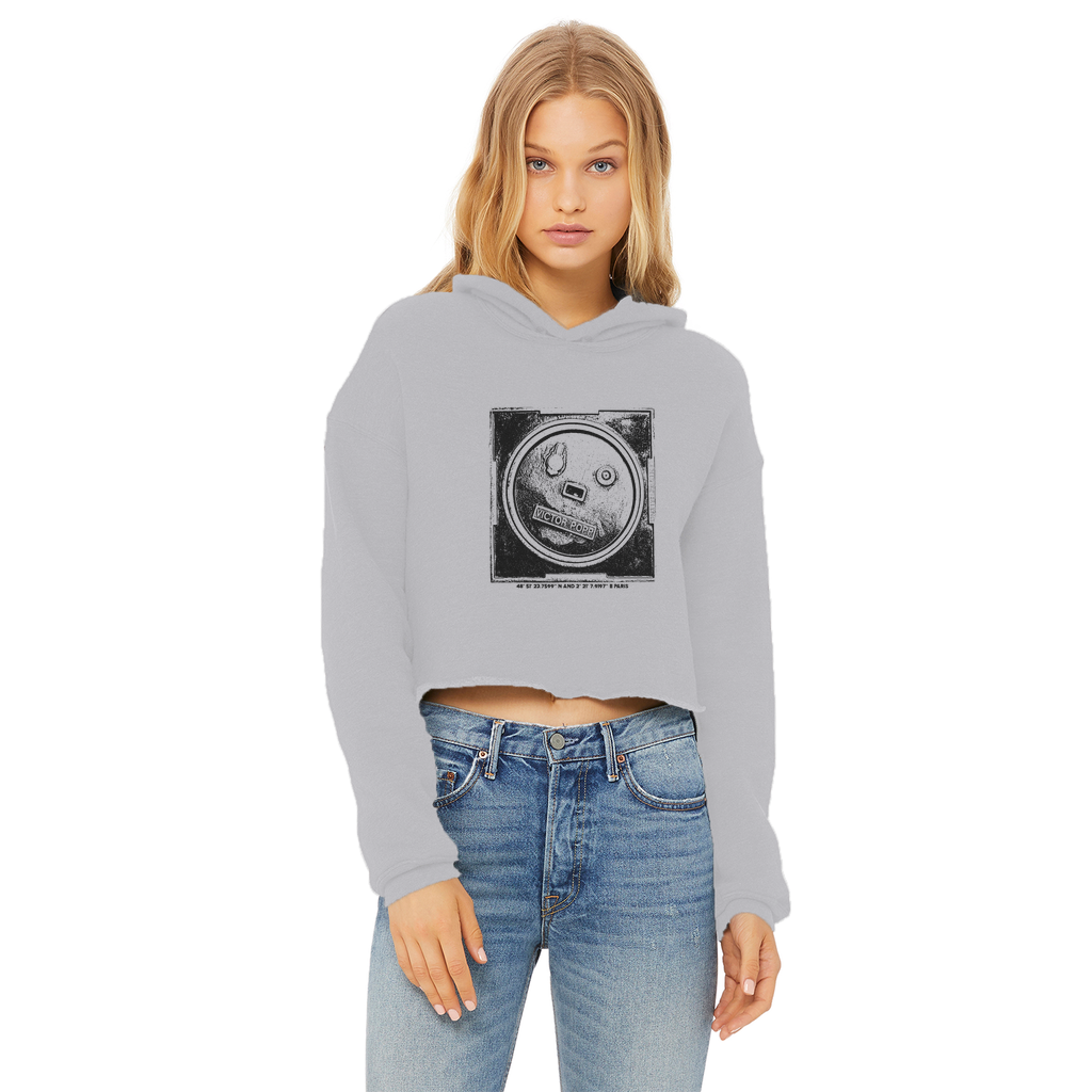 Paris_01 Ladies Cropped Raw Edge Hoodie