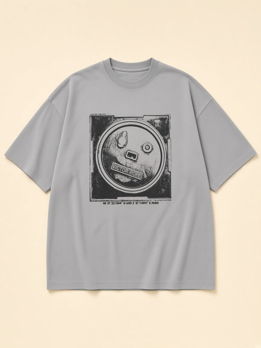 Paris Manhole Cover Oversized T-Shirt