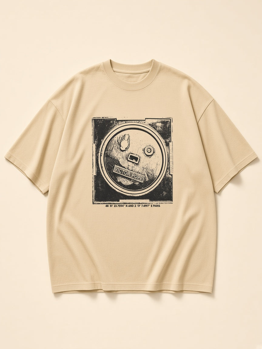 Paris Manhole Cover Oversized T-Shirt