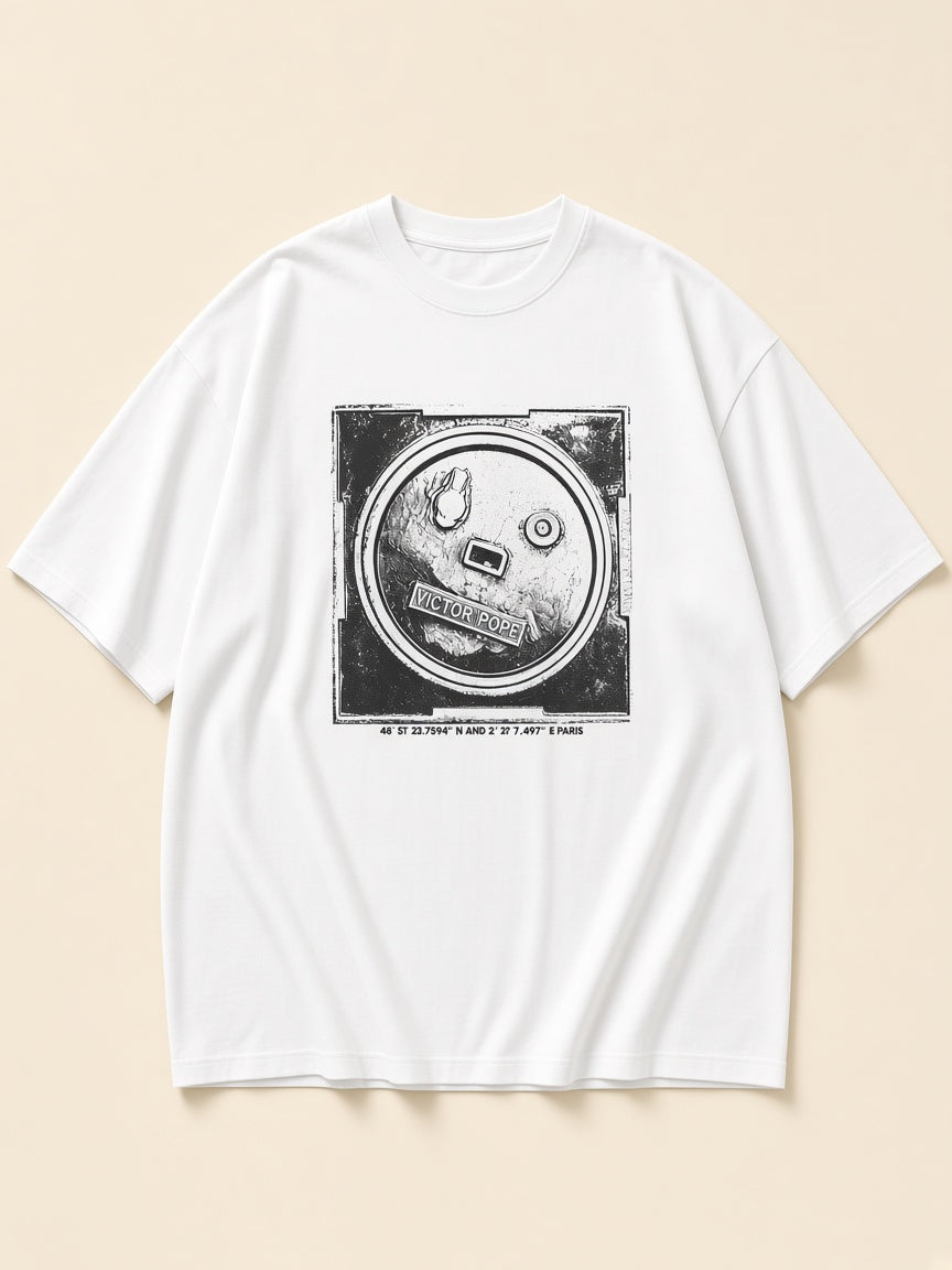 Paris Manhole Cover Oversized T-Shirt